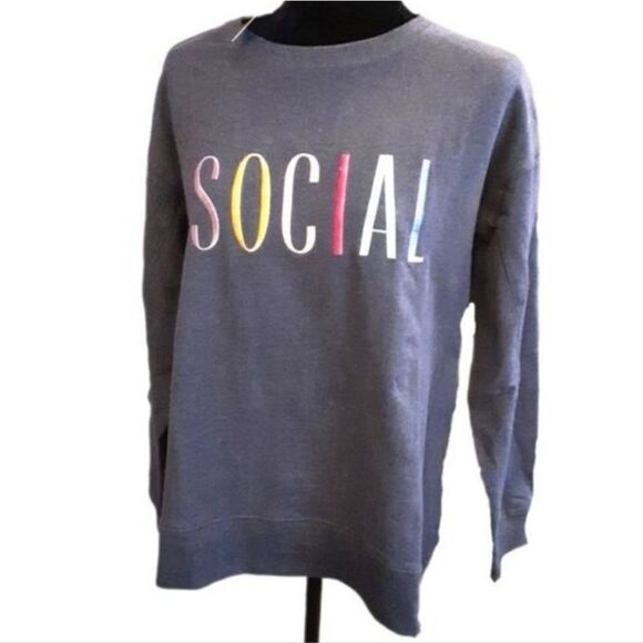 WILDFOX Top "Social Statement" Women's Crewneck Sweatshirt Sz M/L NWT - Picture 6 of 7